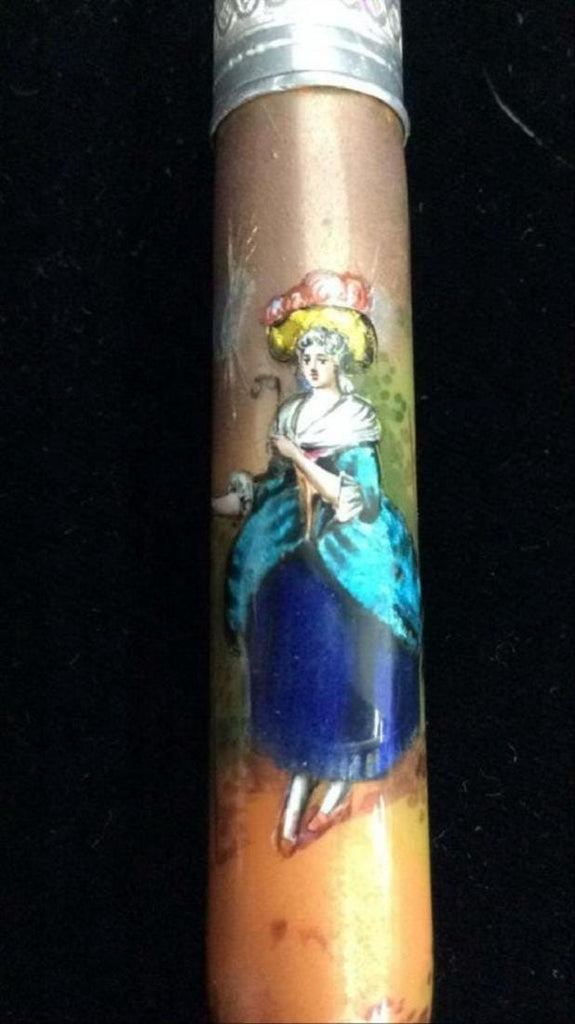 Antique Vienna Viennese Silver Enameled Opera Binoculars