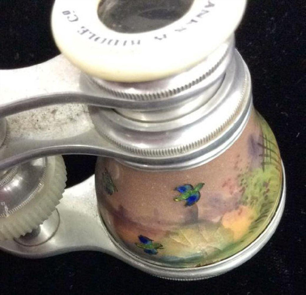 Antique Vienna Viennese Silver Enameled Opera Binoculars