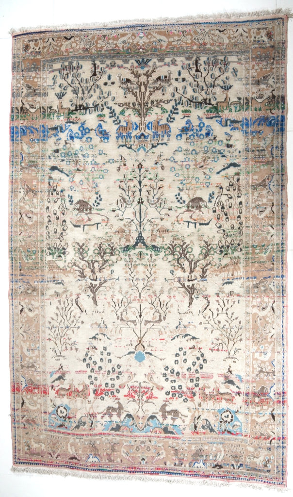 96.5" L X 56.5" W Circa 1880 Tabriz Antique Handmade Knotted Area Rug Carpet excellent condition %100 Lamb's Wool