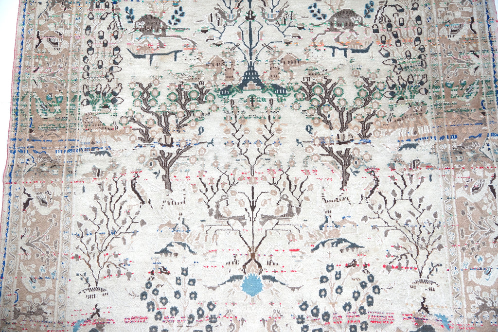 96.5" L X 56.5" W Circa 1880 Tabriz Antique Handmade Knotted Area Rug Carpet excellent condition %100 Lamb's Wool