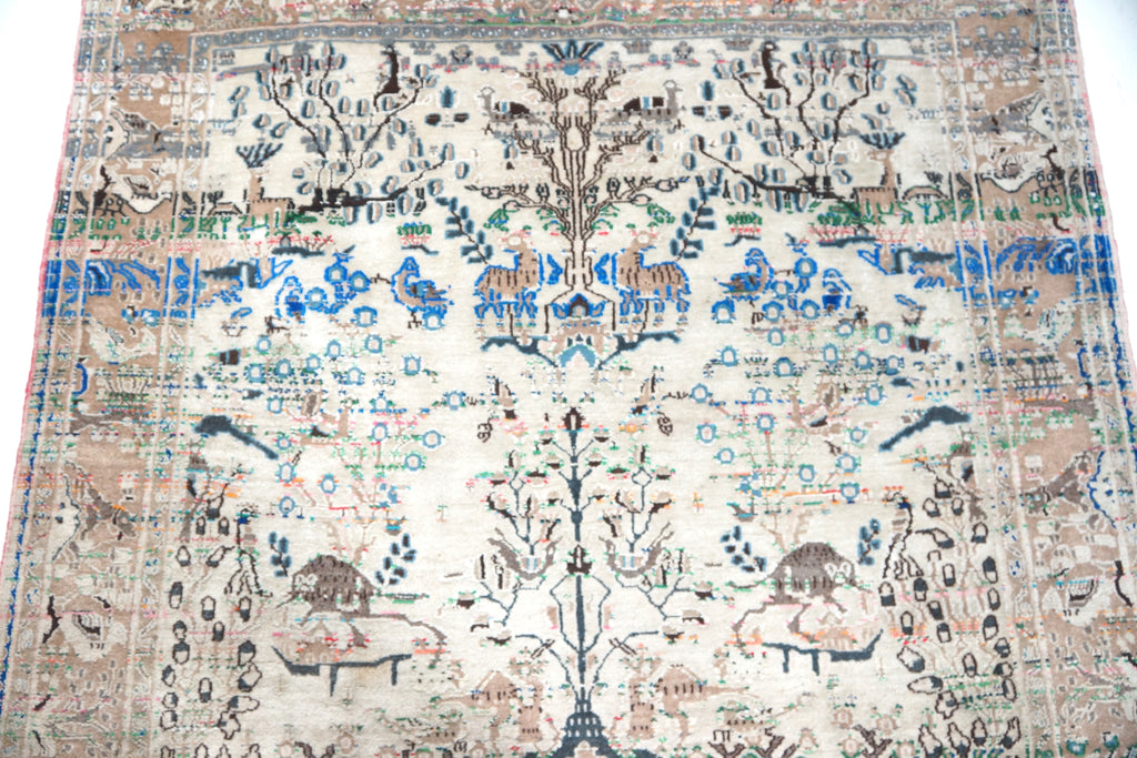 96.5" L X 56.5" W Circa 1880 Tabriz Antique Handmade Knotted Area Rug Carpet excellent condition %100 Lamb's Wool