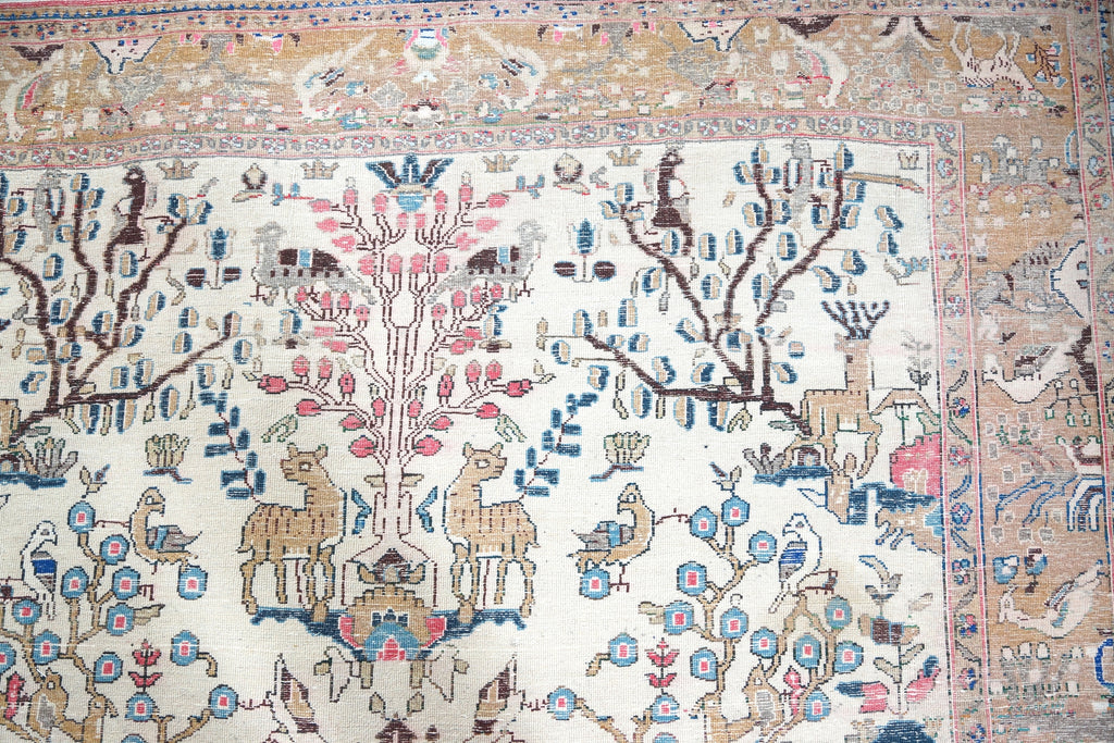 96.5" L X 56.5" W Circa 1880 Tabriz Antique Handmade Knotted Area Rug Carpet excellent condition %100 Lamb's Wool