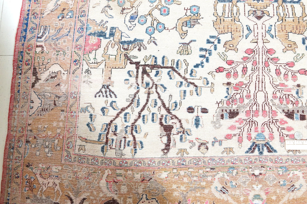 96.5" L X 56.5" W Circa 1880 Tabriz Antique Handmade Knotted Area Rug Carpet excellent condition %100 Lamb's Wool
