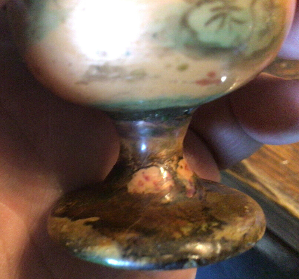 Antique 1800’s French Enamel on Copper “Male Portrait” VASE signed Vale