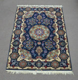 5'x7' Signed Isfahan Authentic Persian Hand-Knotted Wool & Silk Area Rug