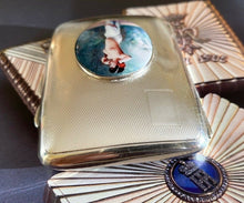 Load image into Gallery viewer, Antique British Erotic 1920s Nude Lady Dancing Sterling Silver Pictorial Enamel Cigarette Case