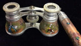 Antique Vienna Viennese Silver Enameled Opera Binoculars