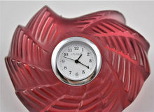 Load image into Gallery viewer, Lalique Ruby Red Crystal Heart, St. Valentine Desk Clock Vintage