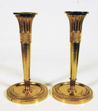 Load image into Gallery viewer, Antique Pair Of Brass Candlesticks Candle Holders