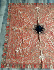 Antique 1850's Paisley Kashmir Textile Tapestry Piano Shawl 67