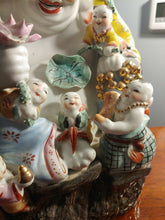 Load image into Gallery viewer, Large 13&quot; Chinese Famille Rose Porcelain with 9 children Circa 1940