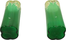 Load image into Gallery viewer, 2 Moser Bohemian Antique Emerald Green Overlay Gold Gilt Floral Glass Vases