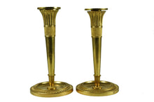 Load image into Gallery viewer, Antique Pair Of Brass Candlesticks Candle Holders