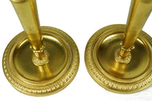 Load image into Gallery viewer, Antique Pair Of Brass Candlesticks Candle Holders