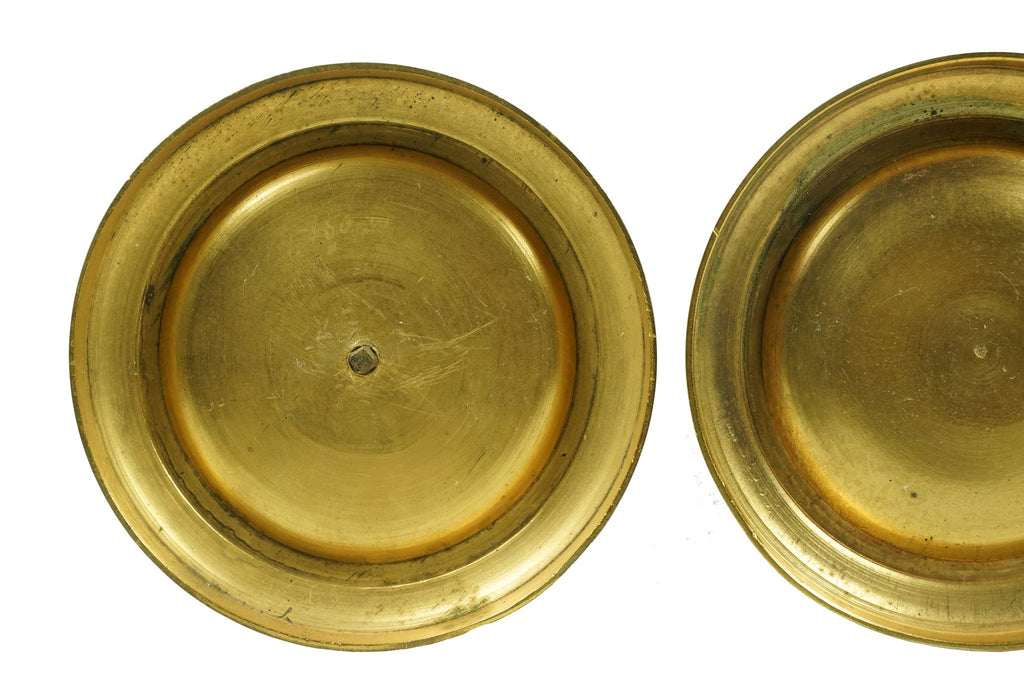 Antique Pair Of Brass Candlesticks Candle Holders