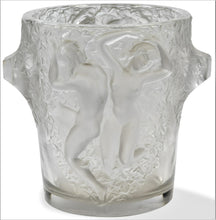 Load image into Gallery viewer, Lalique Ganymede Champagne Cooler Crystal with Dancing Female Figures Large 9.5&quot;