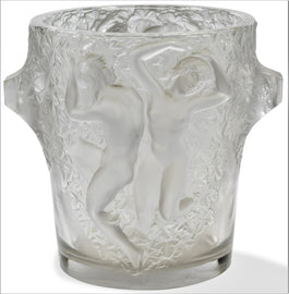 Lalique Ganymede Champagne Cooler Crystal with Dancing Female Figures Large 9.5