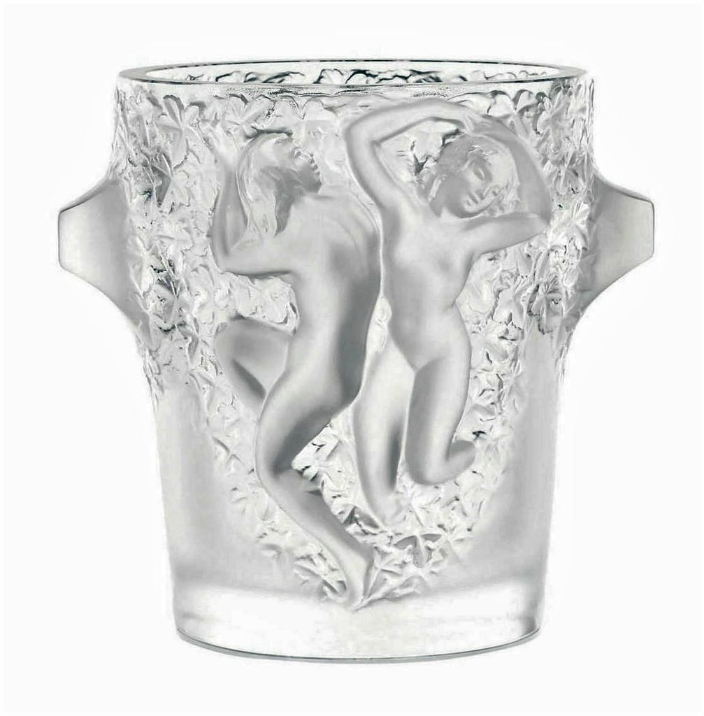 Lalique Ganymede Champagne Cooler Crystal with Dancing Female Figures Large 9.5"