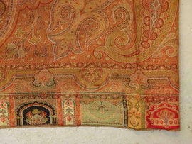 Antique Victorian Paisley Women's Jacquard Shawl Wrap - Fine Weave - 57