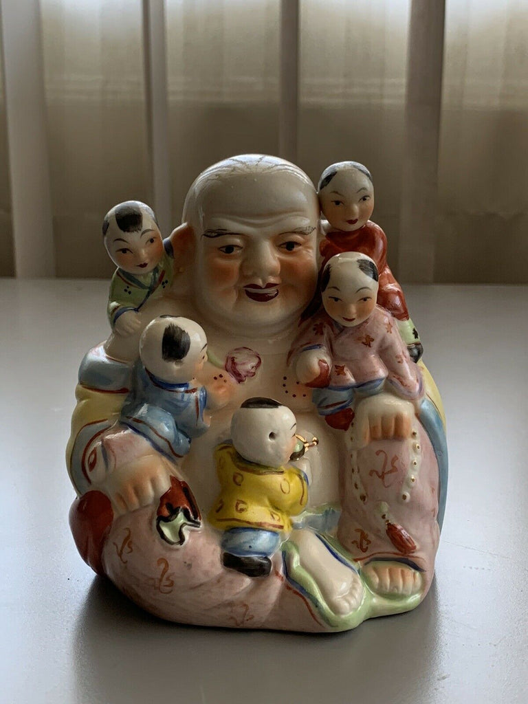 Vintage Buddha Statue Decoration With Children Lucky Fertility