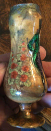 Antique 1800’s French Enamel on Copper “Male Portrait” VASE signed Vale