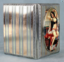 Load image into Gallery viewer, Antique British Erotic 1920s Nude Harem Lady Sterling Silver Pictorial Enamel Cigarette Case